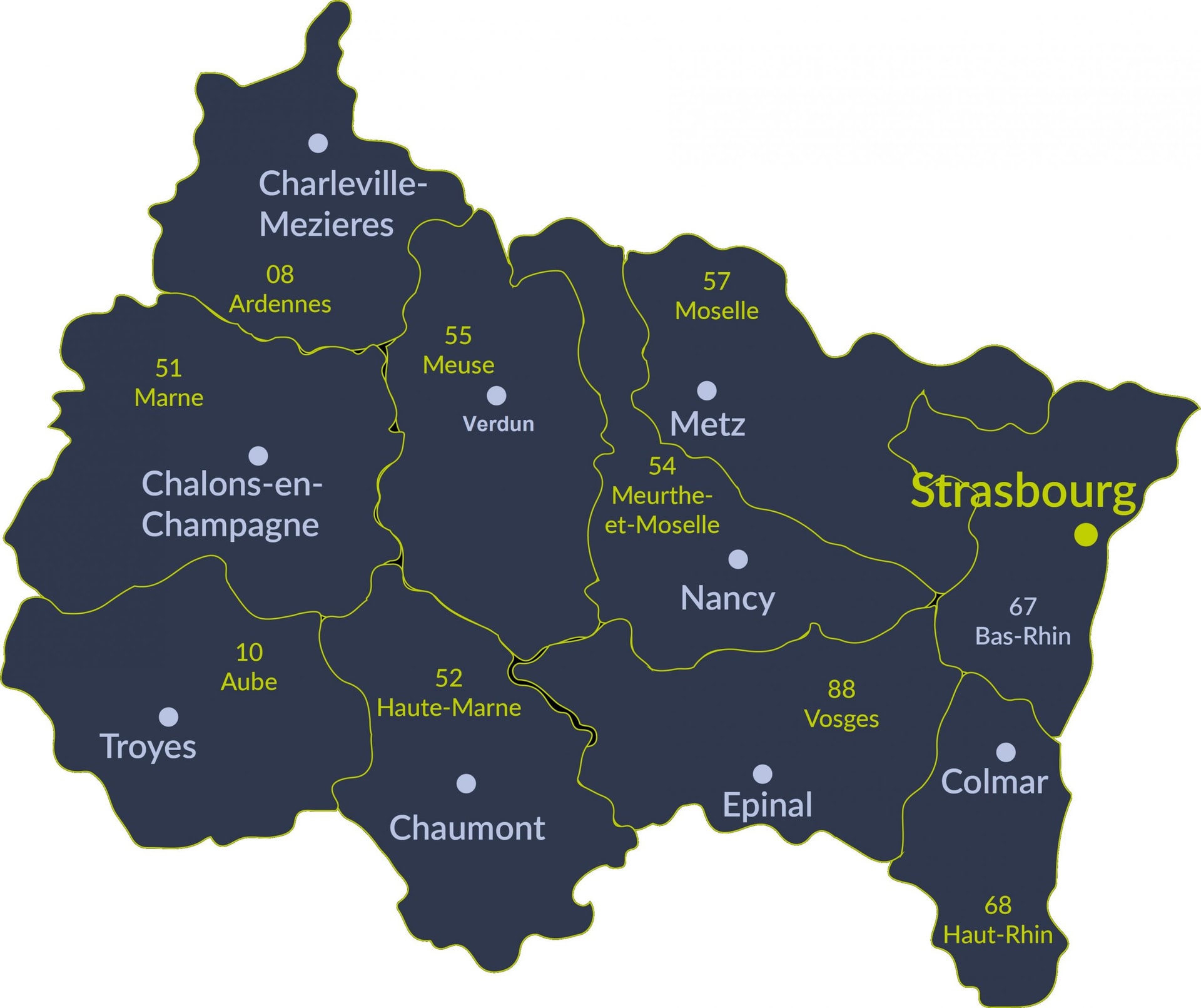 Carte du Grand Est