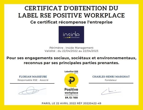 Obtention de la certification RSE